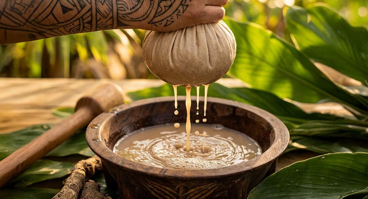 Freshly harvested kava root and rhizome