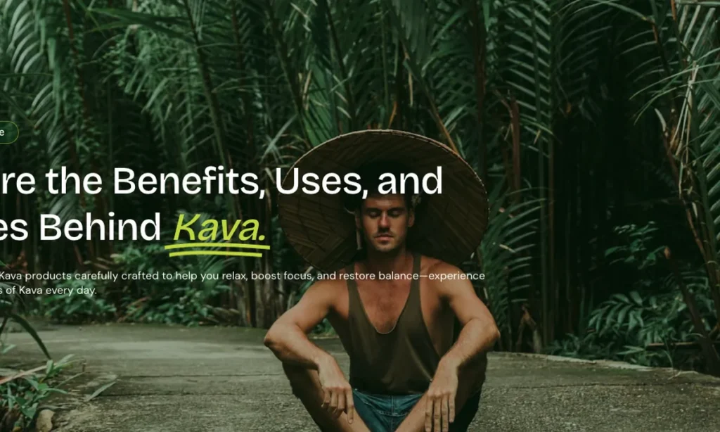 Website banner showing a man in a straw hat kneeling in a jungle setting